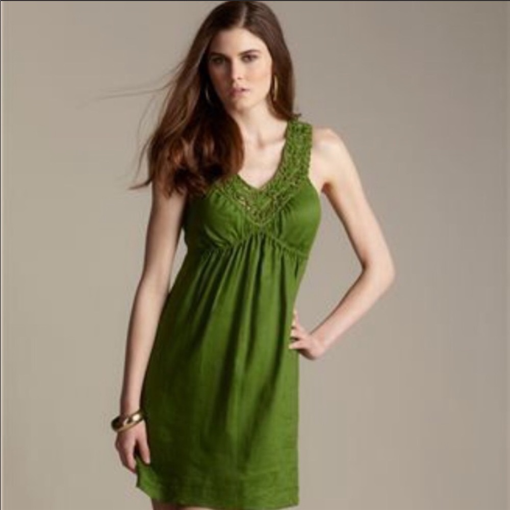 Max Studio springtime dress with floral neckline